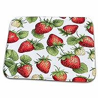 3dRose Backgrounds - Anne Marie Baugh - Cute Strawberry Background - Dish Drying Mats (ddm-384278-1)