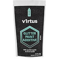 Black Glitter Paint Crystal Additive 100g / 3.5oz for Acrylic, Latex, Emulsion - use Interior/Exterior - Wall, Ceiling, Wood, Metal, Varnish, Dead Flat, Matte, Soft Sheen or Silk