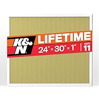 K&N 24x30x1 HVAC Furnace Air Filter, Lasts a Lifetime, Washable, Merv 11, the Last HVAC Filter You Will Ever Buy, Breathe Safely at Home or in the Office, HVC-12430