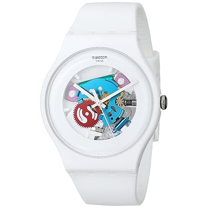 Swatch White Lacquered Ladies Watch SUOW100