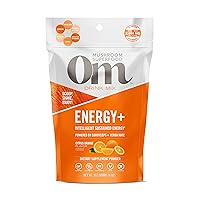 Energy Plus Mushroom Powder Drink Mix, Citrus Orange, 4 Ounce, 18 Servings, Mushroom Blend, Cordyceps, Yerba Mate, Tumeric, Vitamin B Complex, Pre-Workout, Immune Supplement