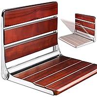 Improved Folding Teak Shower Seat Wall Mounted - Folding Shower Bench, Teak Shower Seat for Inside Shower, Home Care Bathroom Shower Stool for Elderly and Disabled, 440lb Weight Capacity