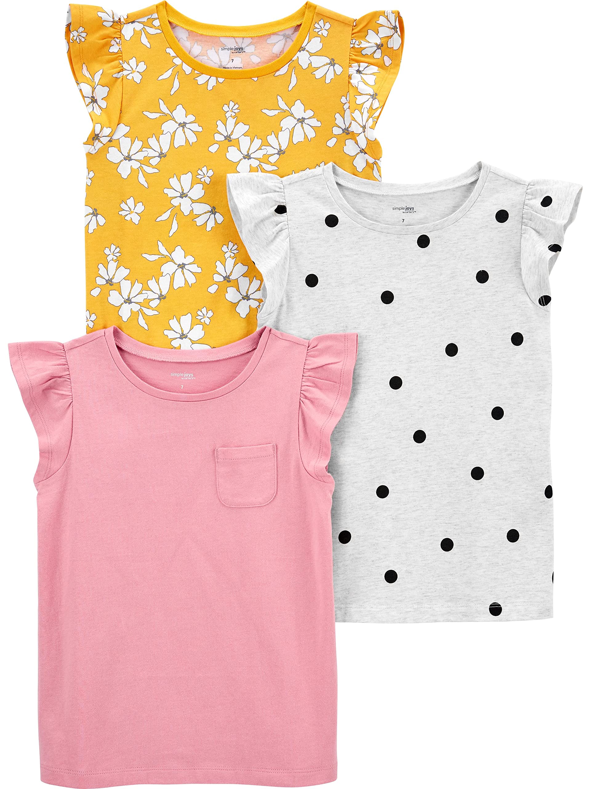 Simple Joys by Carter's Girls' Short-Sleeve Shirts and Tops, Mulitpacks