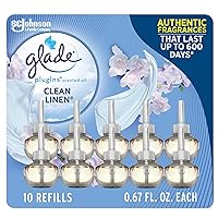 Glade PlugIns Refills Air Freshener, Scented and Essential Oils for Home and Bathroom, Clean Linen, 6.7 Fl Oz, 10 Count (Packaging May Vary)