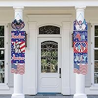 4th of July Banner, Patriotic Porch Sign Hanging Banner Premium 4th of July Party Decoration Supplies for Independence Day Party Labor Day Outdoor/Indoor/Home/Wall