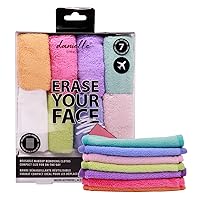 Erase Your Face Reusable Makeup Removing Wipes Cloths With Travel Case, 7 Count(Pack of 1)