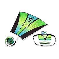 Sinewave Aurora Mesmerizing Parafoil Kite Ready to Fly with 200 Foot Line and Removable 20 Foot Matching Tail
