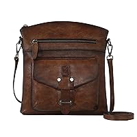 HESHE Crossbody Bags for Women Genuine Leather Purses with Multi-Pockets Satchel Handbag