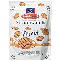 Stroopwafels, Dutch Waffles Soft Toasted, Caramel, Mini Size, Kosher Dairy, Authentic Made In Holland, 1 Pouch, 5.29 oz