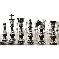 Sovereign Series Brass Metal Luxury Chess Pieces & Board Set- 14