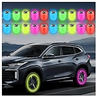 20PCS Fluorescent Car Tire Valve Stem Caps,Vivid&Colorful Car Decoration Car Gifts for Men/Women,Universal Glow in The Dark Tire Caps for Car,SUV,Bicycle,Trucks,Motorcycles (Car/20pcs)