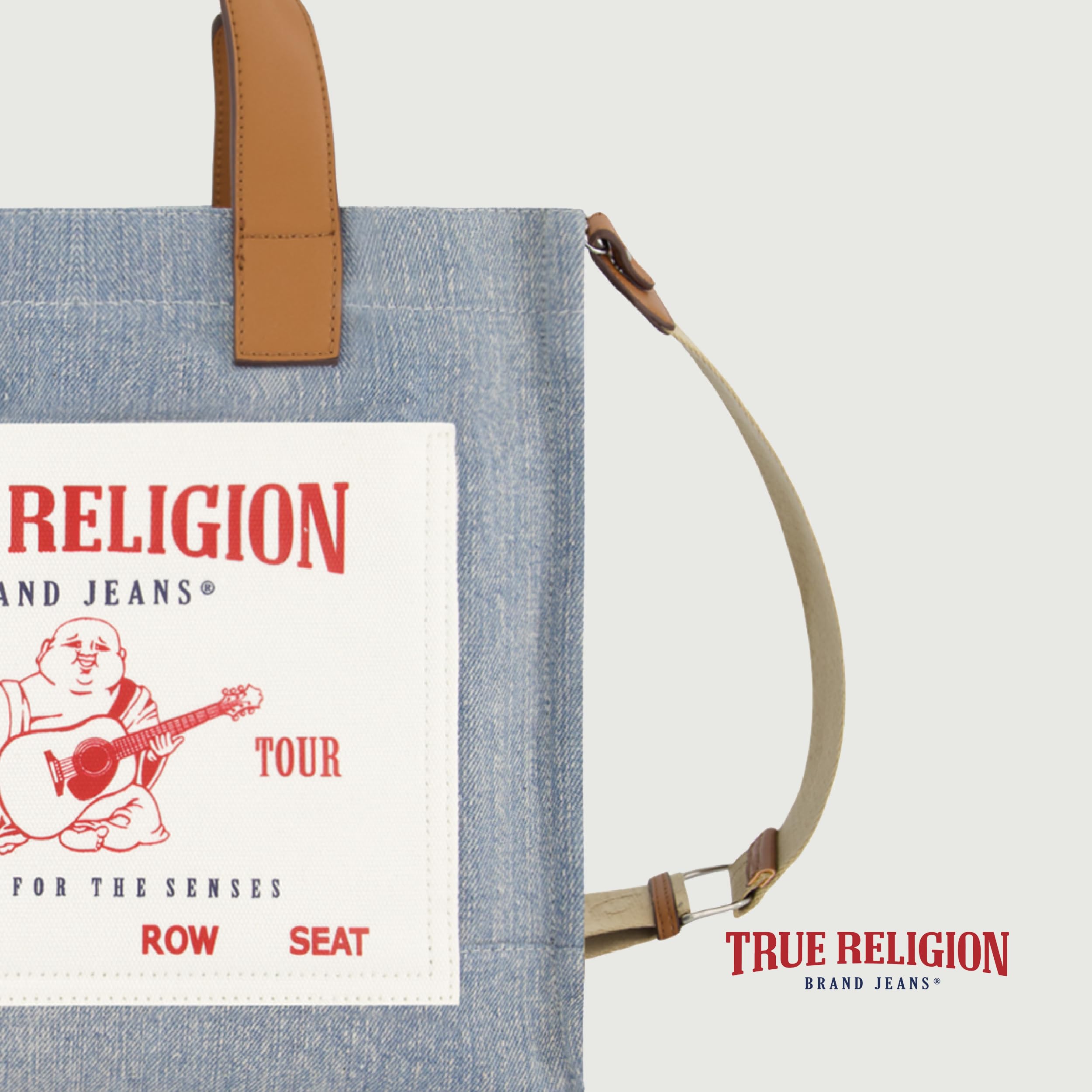 True Religion Tote, Women's Medium Travel Shoulder Bag with Adjustable Strap