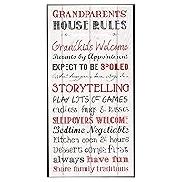 P. Graham Dunn Grandparents House Rules Decorative Wall Art Sign Plaque, 12 x 6 White Mounted Print