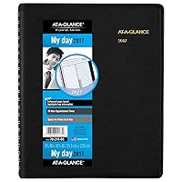 AT-A-GLANCE Daily Appointment Book / Planner 2017, Wirebound, 24-Hour, 8-1/2 x 10-7/8