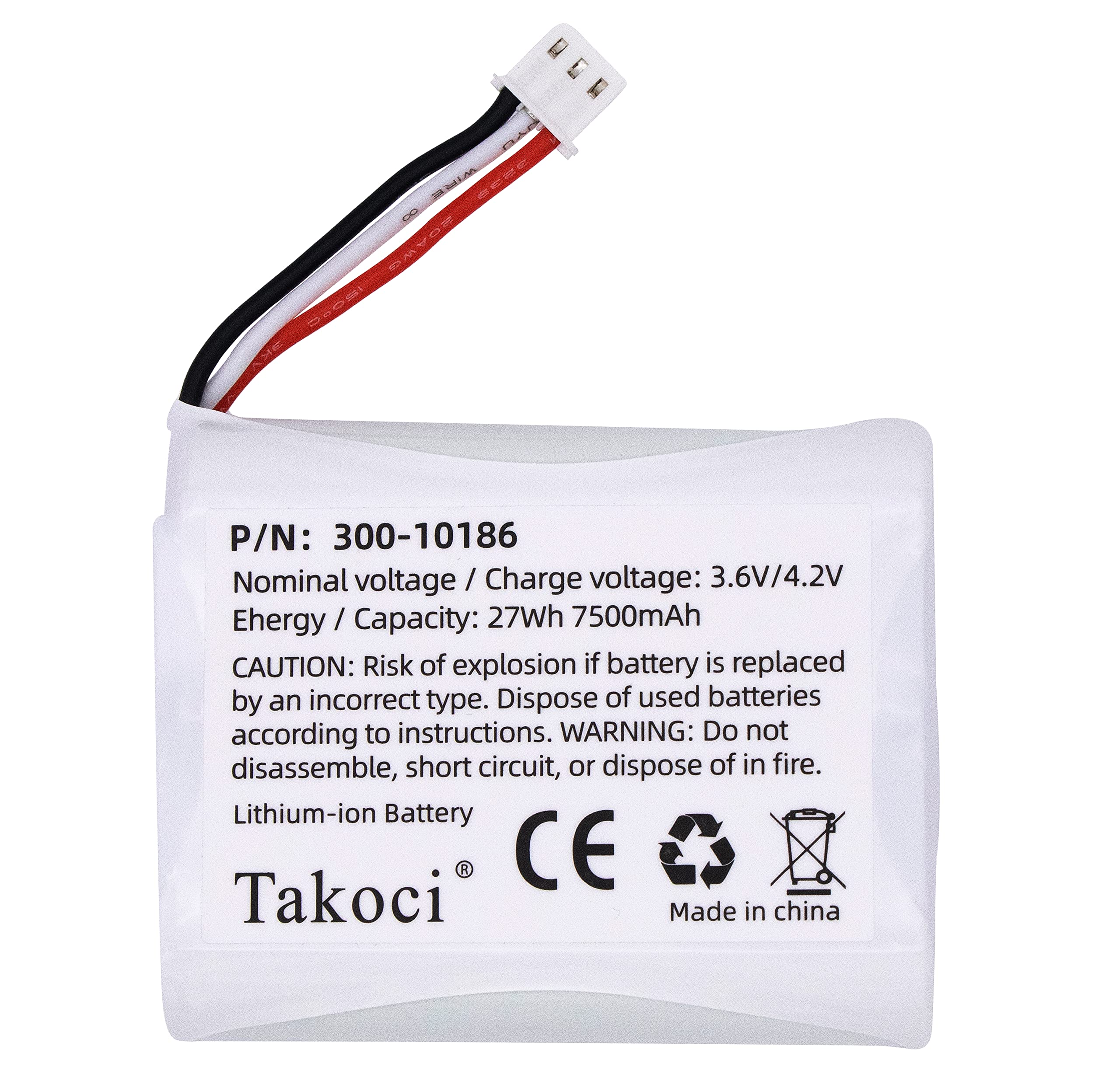 TAKOCI Replacement Battery 300-10186 for ADT Command Smart Security Panel 7500mah 3.6V 27Wh