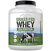 Grass Fed Whey Protein Powder | 5lb | 33g of Protein Per Serving | Unflavored | Sugar and Hormone Free | Non-GMO and Gluten Free Supplement | by Herbage Farmstead