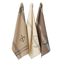 French Style Tabletop Kitchen Collection, Dishtowel Set, 18x28, Assorted French Stripe, 3 Piece