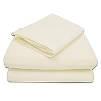 100% Natural Cotton Jersey Knit Toddler Sheet Set, Cream, Soft Breathable
