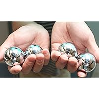 Set of (4) Heavier Iron Ball with Chime, Stress Relief Hand Exercise (Finger Therapy Good for After Using Hand Grip or Squeeze Ball)