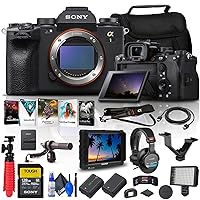 Sony Alpha 1 Mirrorless Digital Camera (Body Only) (ILCE-1/B) + 4K Monitor + Pro Headphones + 128GB Tough Memory Card + Pro Mic + Corel Photo Software + NP-FZ100 Compatible Battery + More (Renewed)