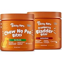 Chew No Poo Bites - Coprophagia Stool Eating Deterrent for Dogs + Cranberry Soft Chews for Dogs - Kidney, Bladder & Urinary Tract Wellness