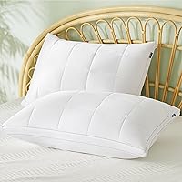 Bedsure Queen Pillows Size Set of 2 - Rayon Derived from Bamboo Cooling Pillows, Fluffy Bed Pillows with Adjustable Down Alternative Filler, Soft Gusseted Pillows for Back, Stomach and Side Sleeper