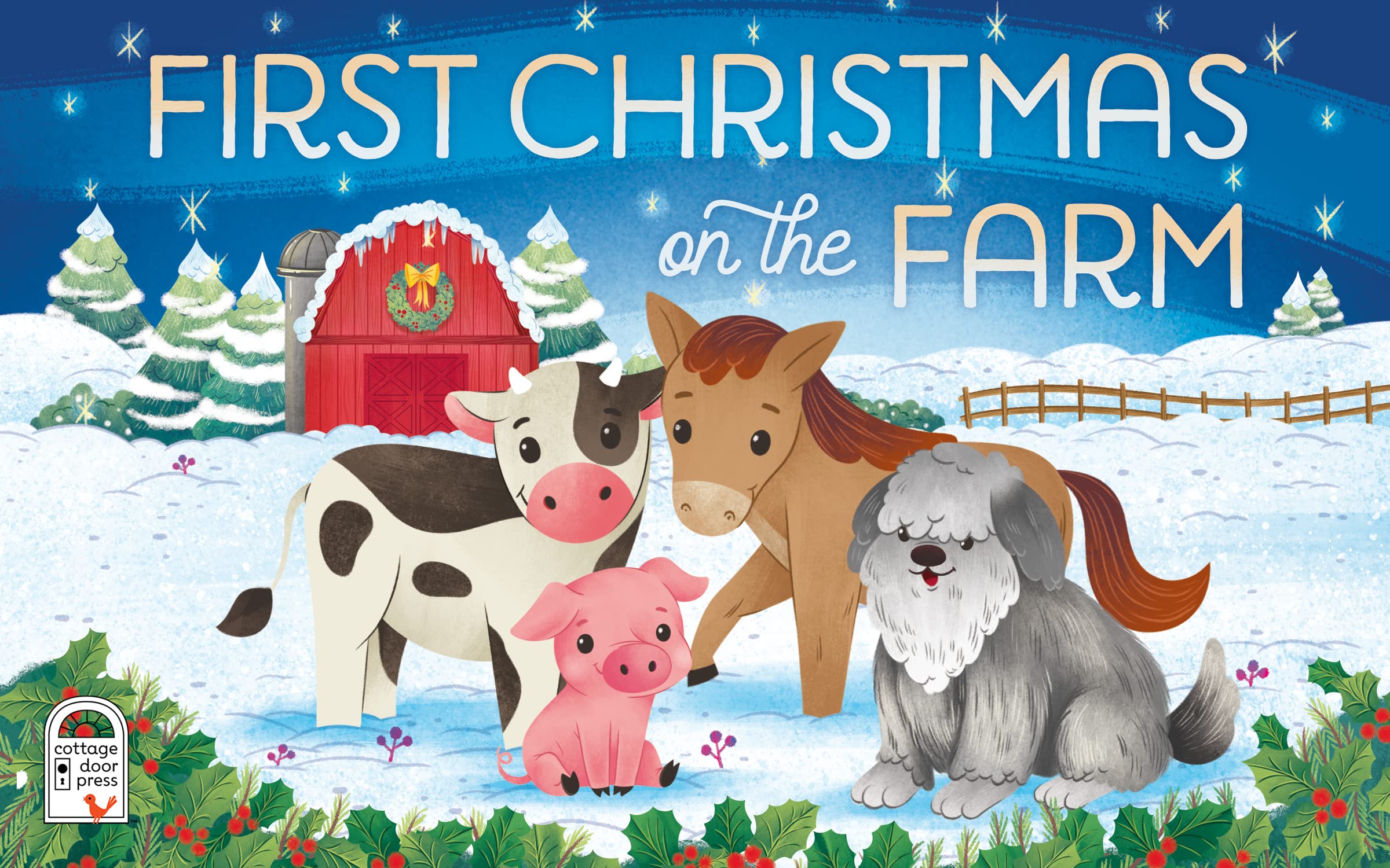 First Christmas On The Farm - Children's Winter Picture Board Book, Made in the USA, Ages 1-4