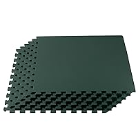 We Sell Mats 3/8 Inch Thick Multipurpose Exercise Floor Mat with EVA Foam, Interlocking Tiles, Anti-Fatigue for Home or Gym, 24 in x 24