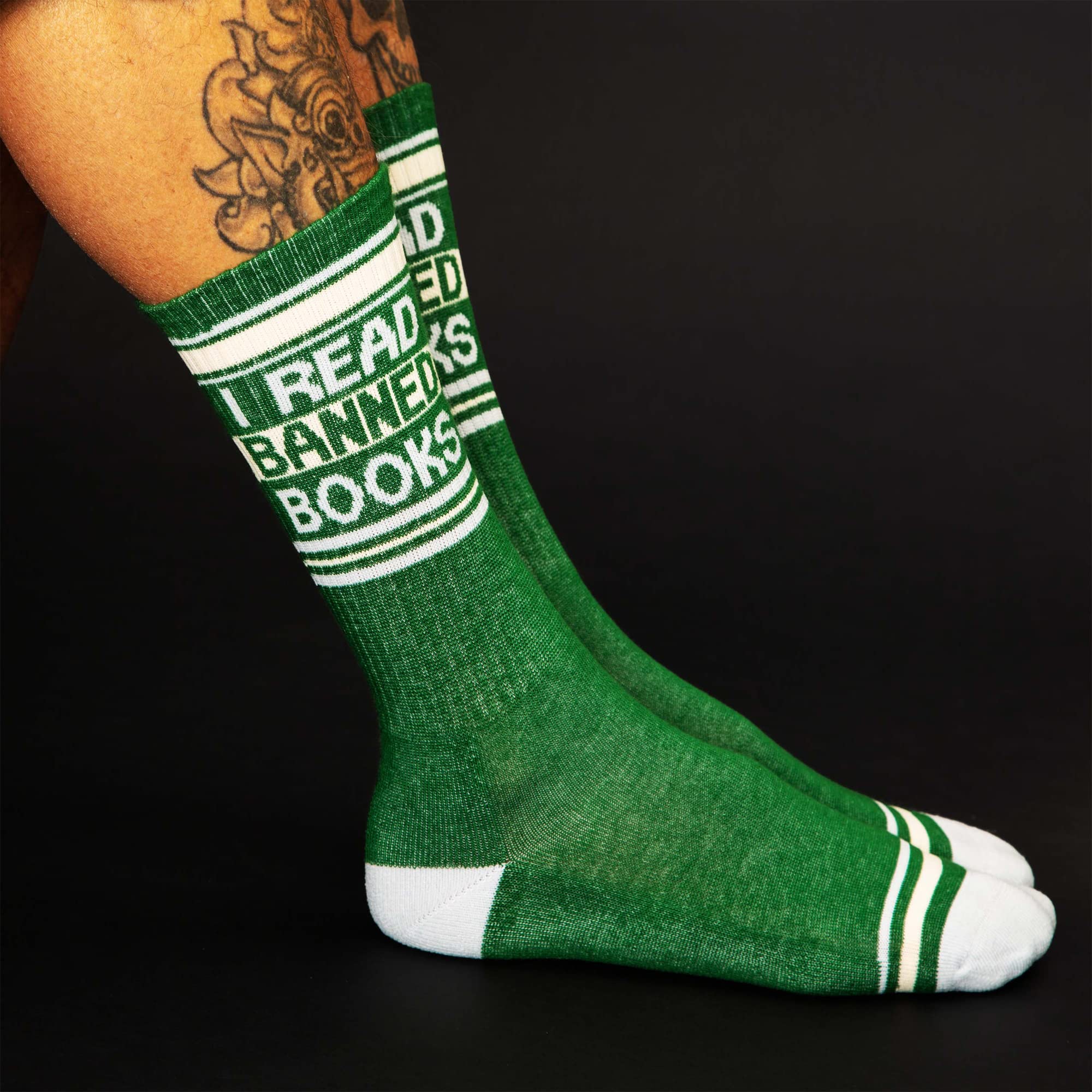 Gumball Poodle I READ BANNED BOOKS, Unisex Gym Socks