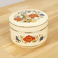 Sadler Ceramic trinket/lidded box/jar/container || Vintage England || Flowers and tree design
