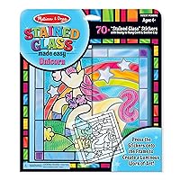 Melissa & Doug Stained Glass Made Easy Craft Kit - Unicorn - Kids Sticker Stained Glass Craft Kit; Unicorn Crafts For Kids Ages 5+