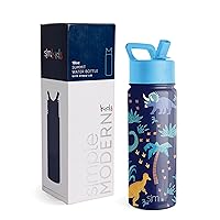Simple Modern Kids Water Bottle with Straw Lid | Insulated Stainless Steel Reusable Tumbler for Toddlers, Boys | Summit Collection | 18oz, Jurassic Jungle