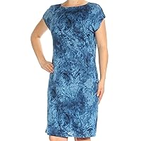 Lauren Ralph Lauren Women's Jersey Shift Dress-M-M Blue Multi