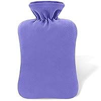2L Hot Water Bottle, Hot Water Bag for Pain Relief Menstrual Cramps, Hot & Cold Compress, Hand & Feet Warmer with Soft Polar Fleece Cover - Purple