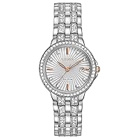 Citizen Ladies' Silhouette Crystal Eco-Drive Watch, 3-Hand Date, Stainless Steel