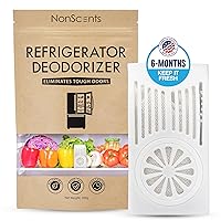 NonScents Refrigerator Deodorizer - Odor Eliminator for Fridge & Freezer - Outshines Baking Soda & Charcoal - Unscented, Long-Lasting, & Safe - Freshen Your Refrigerator & Freezer