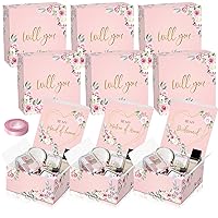 Fulmoon 8 Pcs Bridesmaid Proposal Boxes with Ribbon 8 x 8 x 4 Inch Will You Be My Bridesmaid Box Paper Gift Boxes with Lids for Wedding Present Proposal Graduation Holidays Birthday Party (Pink)