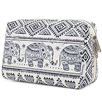 Large Makeup Bag Zipper Pouch Travel Cosmetic Organizer for Women (Large, Elephant)