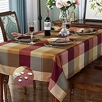 Rectangle Tablecloth 60 x 84 Inch Checkered Table Cloths Spillproof Anti-Shrink Soft and Wrinkle Resistant Decorative Fabric Table Cover for Kitchen Dinning Tabletop Outdoor(Rectangle/Oblong,Red)