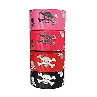 Q-YO Halloween Grosgrain Fabric Ribbon for Holiday Pirate Party Decoration, Hair Bow Accessory, Scrapbook, Match Your Costumes (15yd (3x5yd) 7/8