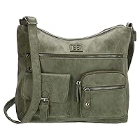 Enrico Benetti 66192 Faux/Vegan Leather Large Shoulder Bag for Women with fixed adjustable shoulder strap - Multi Pocket Large Compartments