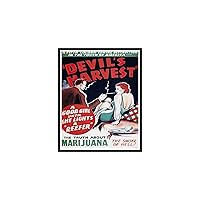 Poster Master Vintage Devil's Harvest Movie Poster - Retro The Smoke of Hell Print - Marijuana Art - Gift for Men & Women - Decor for Home Theater, Bedroom, or Living Room - 16x20 UNFRAMED Wall Art