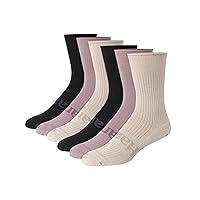 Hanes Originals Supersoft, Stretch Crew Socks for Men, 6-12, 6-Pairs, Beige/Black/Stone Gray
