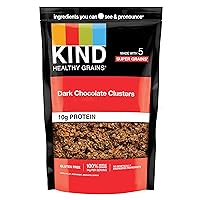 KIND Healthy Grains Clusters, Dark Chocolate Granola, Gluten Free, 10g Protein, 11 Ounce (Pack of 6)