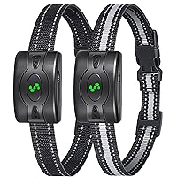 2 Pack Rechargeable Dog Bark Collar, Anti Barking Collar with 5 Sensitivity, No Shock Bark Collar with Vibration&5 Variable Beep, IP67 Waterproof Smart Bark Training Collar for Large Medium Small Dogs