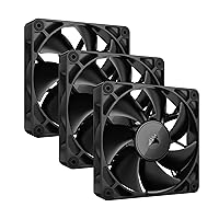 CORSAIR iCUE Link RX120 120mm PWM Fans with iCUE Link System Hub - Magnetic Dome Bearing - Triple Pack - Black