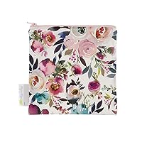 Itzy Ritzy Reusable Snack Bag – 7” x 7” BPA-Free Snack Bag is Food Safe, Washable and Ideal for Storing Snacks, Pacifiers, Electronics and Makeup in a Diaper Bag, Purse or Travel Bag, Blush Floral