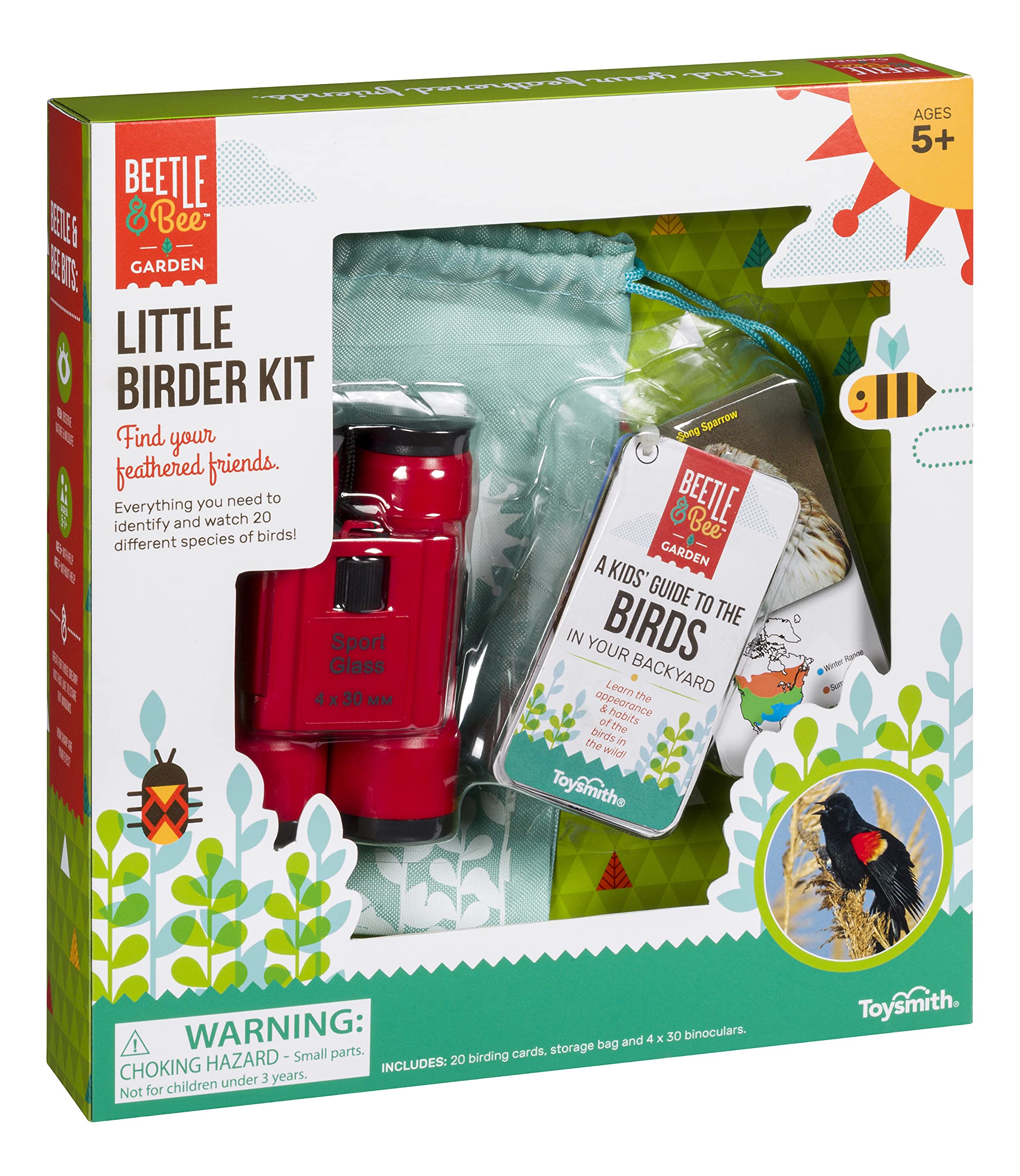 Beetle & Bee, Little Birder Set, Kids Backyard Bird Watching Set, FSC Certified, for Boys & Girls Age 5+