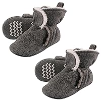 Hudson Baby Cozy Warm Toddler Slipper Booties with Non Skid Bottom