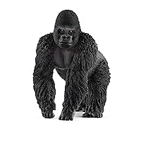 Schleich Wild Life Realistic Male Gorilla Animal Figurine - Authentic Detailed Wild Male Gorilla Toy for Boys and Girls Education Imagination and Play, Highly Durable Gift for Kids Ages 3+